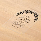 Invitations En Acrylique Elégant doré Rose Mariage à fleurs rose doré (Poser)