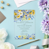 Invitations En Acrylique Elégant Dusty Fleur sauvage Jaune Boho Mariage (Insitu (Mariage))