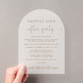 Invitations En Acrylique Élégant Écriture Dorée Arc Réception de Mariage Gi (In situ (ordinateur de poche))