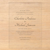 Invitations En Acrylique Élégant Écriture Moderne Mariage Classique (Recto)