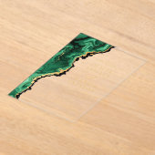 Invitations En Acrylique Élégant Emerald Green Gold Agate Mariage (Poser)