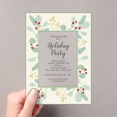 Invitations En Acrylique Elegant Eucalyptus & Berries Christmas Holiday (In situ (ordinateur de poche))