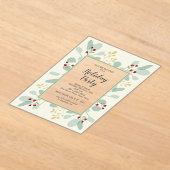 Invitations En Acrylique Elegant Eucalyptus & Berries Christmas Holiday (Poser)