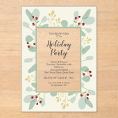 Invitations En Acrylique Elegant Eucalyptus & Berries Christmas Holiday (Recto)