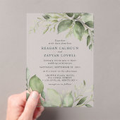 Invitations En Acrylique Élégant Eucalyptus Feuille Mariage moderne (In situ (ordinateur de poche))