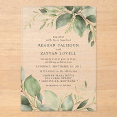 Invitations En Acrylique Élégant Eucalyptus Feuille Mariage moderne (Recto)
