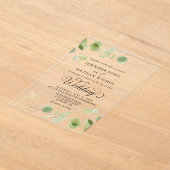Invitations En Acrylique Elegant Eucalyptus Greenery Minimalist Wedding (Poser)