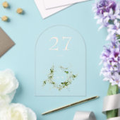 Invitations En Acrylique Élégant Eucalyptus Vert Arche de couronnes Numéro  (Insitu (Mariage))
