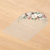 Invitations En Acrylique Elegant Festive Floral Holiday Winter Wedding (Poser)