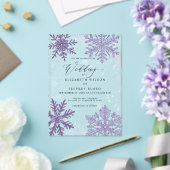Invitations En Acrylique Élégant Flammes de neige violette Mariage d'hiver (Insitu (Mariage))