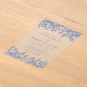 Invitations En Acrylique Élégant Fleur sauvage bleu victorien Floral Mariag (Poser)