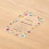 Invitations En Acrylique Élégant Fleur sauvage Boho moderne Mariage (Poser)