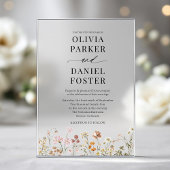 Invitations En Acrylique Élégant Fleur sauvage Boho moderne Mariage