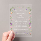 Invitations En Acrylique Elégant Fleur sauvage Clear Acrylique Mariage invi (In situ (ordinateur de poche))