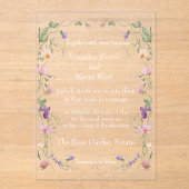Invitations En Acrylique Elégant Fleur sauvage Clear Acrylique Mariage invi (Recto)