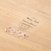 Invitations En Acrylique Élégant Fleur sauvage d'automne Mariage floral (Poser)