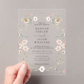Invitations En Acrylique Élégant Fleur sauvage Floral Mariage (In situ (ordinateur de poche))