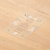 Invitations En Acrylique Élégant Fleur sauvage Floral Mariage (Poser)