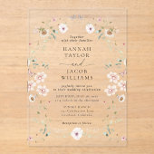 Invitations En Acrylique Élégant Fleur sauvage Floral Mariage (Recto)