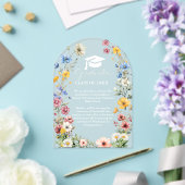 Invitations En Acrylique Élégant Fleur sauvage Meadow Garden Twin Graduatio (Insitu (Mariage))