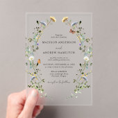 Invitations En Acrylique Élégant Fleur sauvage Meadow Mariage (In situ (ordinateur de poche))