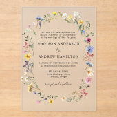 Invitations En Acrylique Élégant Fleur sauvage Meadow Mariage (Recto)