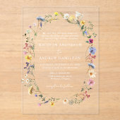 Invitations En Acrylique Élégant Fleur sauvage Meadow Mariage (Recto)
