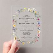 Invitations En Acrylique Élégant Fleur sauvage Meadow Mariage (In situ (ordinateur de poche))