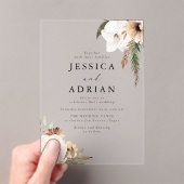 Invitations En Acrylique Élégant floral boho mariage clair (In situ (ordinateur de poche))