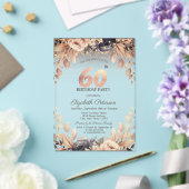 Invitations En Acrylique Élégant Floral, String Lights 60e anniversaire (Insitu (Mariage))