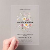 Invitations En Acrylique Elegant Floral Wedding (In situ (ordinateur de poche))