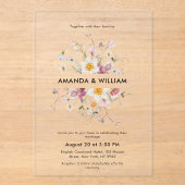 Invitations En Acrylique Elegant Floral Wedding (Recto)