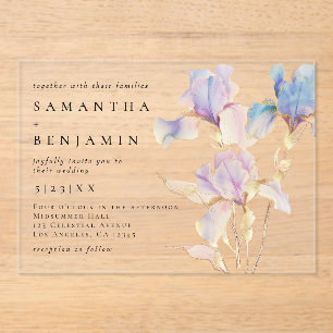 Invitations En Acrylique Elegant Floral Wedding