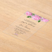 Invitations En Acrylique Elegant Floral Wedding (Poser)