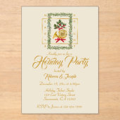 Invitations En Acrylique Elegant French Horn Christmas Irish Cream (Recto)