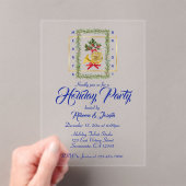 Invitations En Acrylique Elegant French Horn Christmas Royal Blue (In situ (ordinateur de poche))