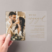 Invitations En Acrylique Elegant Gold Acrylique Partie d'engagement (In situ (ordinateur de poche))