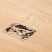 Invitations En Acrylique Elegant Gold Acrylique Partie d'engagement (Poser)