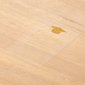 Invitations En Acrylique Elégant Gold Calligraphy Graduation (Poser)