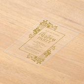 Invitations En Acrylique Elegant Gold Foliage Christmas Party (Poser)