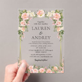 Invitations En Acrylique Elegant Gold Frame Wedding  (In situ (ordinateur de poche))
