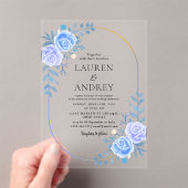 Invitations En Acrylique Elegant Gold Frame Wedding (In situ (ordinateur de poche))