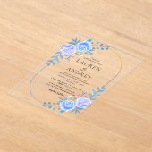 Invitations En Acrylique Elegant Gold Frame Wedding (Poser)