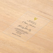 Invitations En Acrylique Elégant Gold Heart Mariage moderne (Poser)
