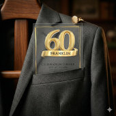 Invitations En Acrylique Elegant Gold Iconic Age Soft Grey 60th Birthday