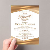 Invitations En Acrylique Elegant Gold Retirement Party  (In situ (ordinateur de poche))