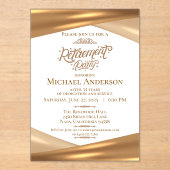 Invitations En Acrylique Elegant Gold Retirement Party  (Recto)