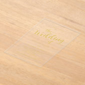 Invitations En Acrylique Élégant Gold Script Calligraphie Mariage minimal (Poser)