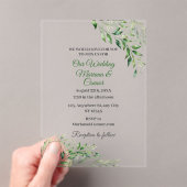 Invitations En Acrylique Elegant Green Botanical Wedding  (In situ (ordinateur de poche))