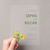 Invitations En Acrylique Elegant Green Lilies (In situ (ordinateur de poche))